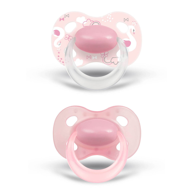 Orthodontic Pacifier (2) 6-18 months - Pink