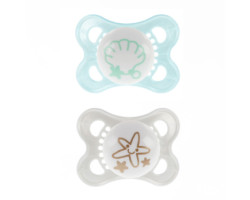 Mam Orthodontic Silicone Pacifier 0-6 months (Pack of 2) - Gray