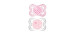 Mini Air Orthodontic Pacifier for Sensitive Skin 0-6 months Pack of 2 - Pink