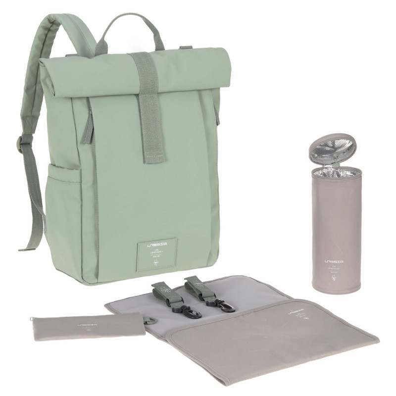 Rolltop Diaper Backpack - Sage