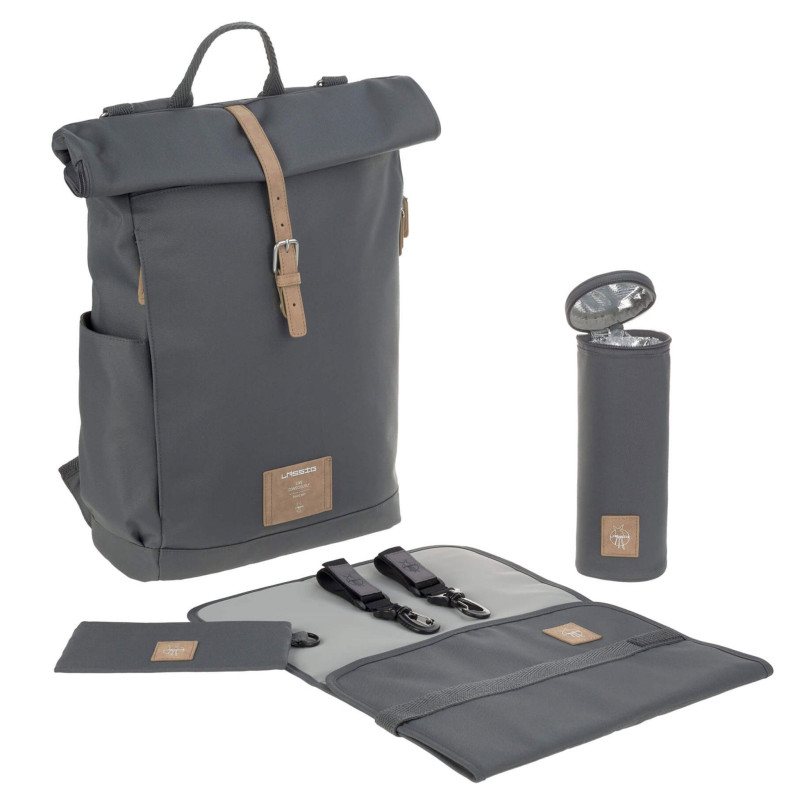 Lassig Sac à Couches Rolltop - Anthracite