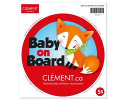 Baby On Board Sticker - Fox (English)