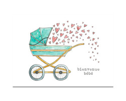 Welcome Baby Wish Card - Pram