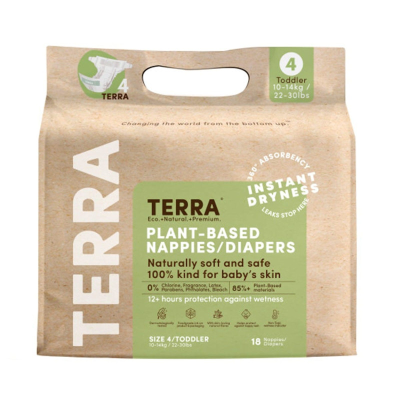 Eco Disposable Diapers Size 4 - Toddler (22-30lb)