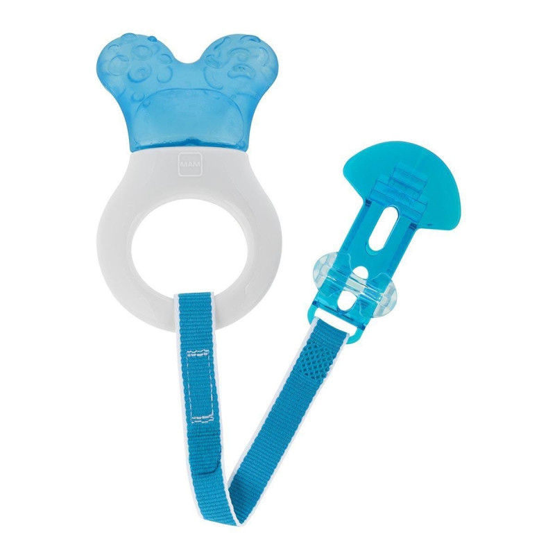 Teething Ring and Clip - Blue