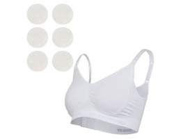 Seamless Nursing Bra + Nursing Pads - Pack of 6 - White OR Beige OR Black