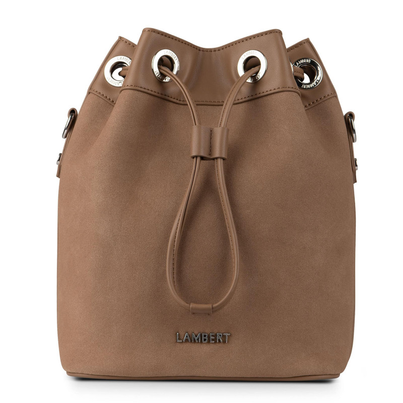 Camilla Vegan Microsuede 2-in-1 Bucket Bag - Taupe Downtown