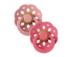 Boheme Pacifier 0-6m Pack of 2 - Pink / Coral