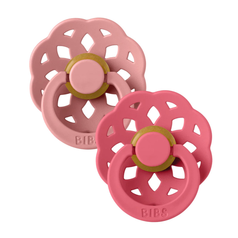 Boheme Pacifier 0-6m Pack of 2 - Pink / Coral