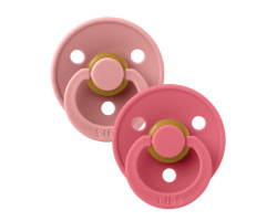 Bibs Pacifier 6-18 months Pack of 2 - Pink / Coral