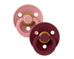 Bibs Pacifier 6-18 months Pack of 2 - Pink / Elderberry