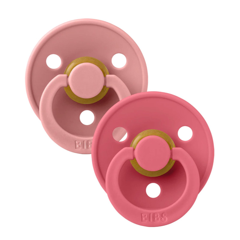 Bibs Pacifier 0-6 months Pack of 2 - Pink / Coral