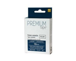 Premium Tape Ruban Cassette Brother TZ-241 NOIR / BLANC 18mm compatible
