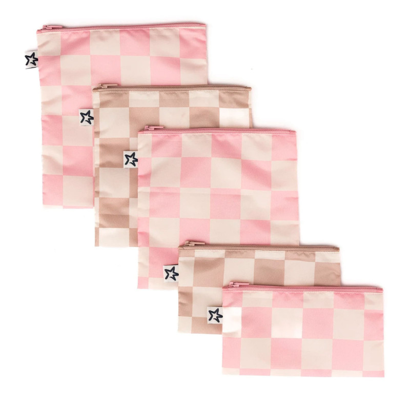 Snack Bag (5) - Pink / Taupe