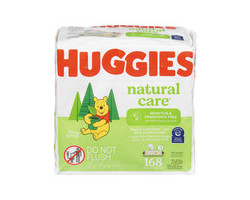 Huggies Natural Care Lingettes sans parfum pour bébé à peau sensible