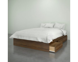 Boreal Double Bed 3 Drawers - Walnut