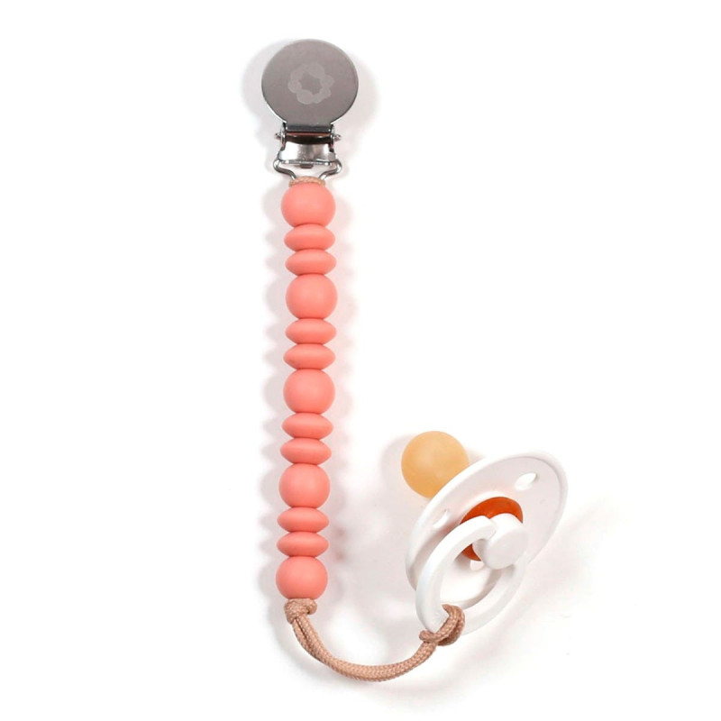 Stainless Steel Pacifier Clip - Blush