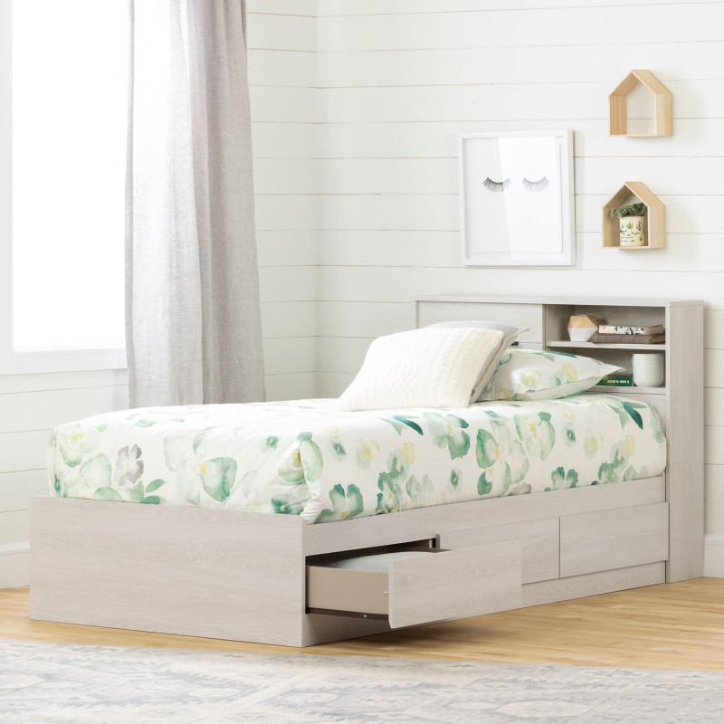 Single Bed and Headboard Set - Fynn Winter Oak