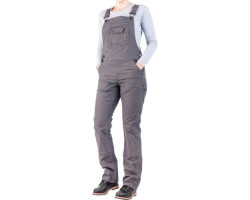 Freshley gray stretch canvas overalls - Women's