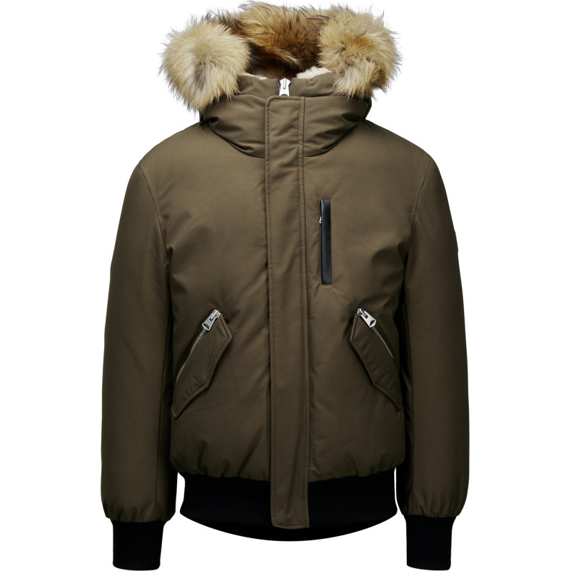 Dixon 2-in-1 Down Bomber Coat with Hooded Bib and Natural Fur - Men's