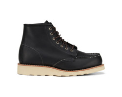 Classic Moc 6-inch Black Boundary Leather Boots - Women's