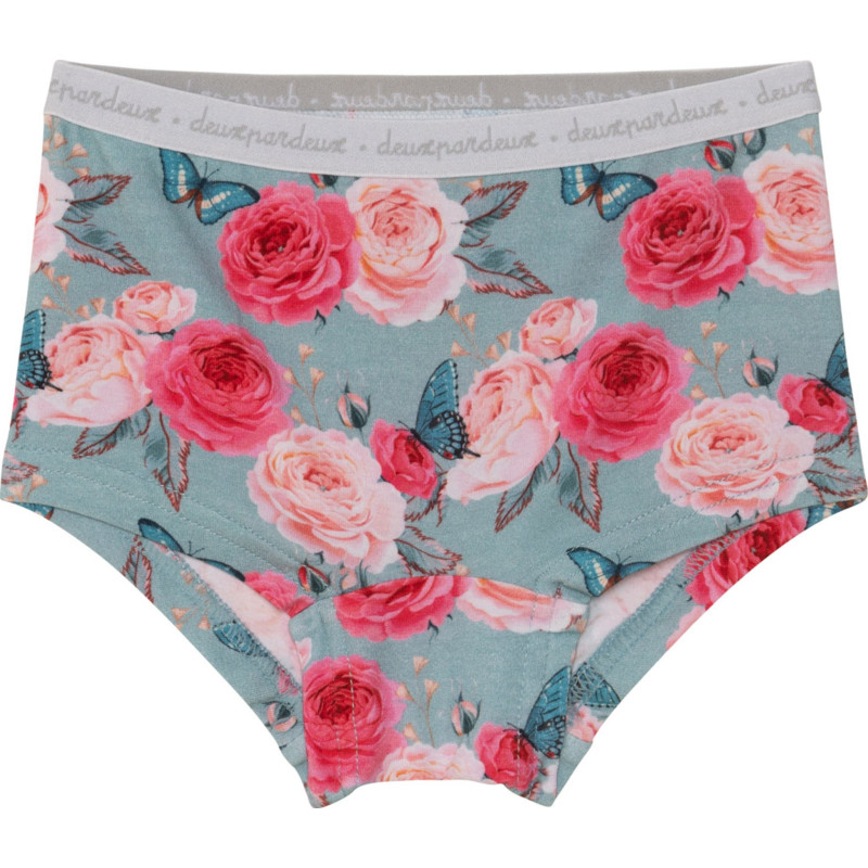 Boyshorts with rose and butterfly print - Girl