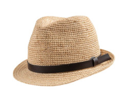 Carl Leather Trim Fedora Hat - Unisex