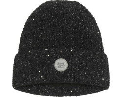 Black sequined knit beanie...