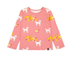 Long-sleeved t-shirt with poodle print - Big Girls