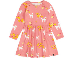 Poodle Print Organic Cotton Jersey Dress with Pockets - Big Girls