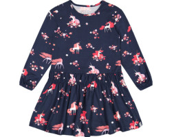 Long-sleeved printed brushed jersey dress - Big Girls