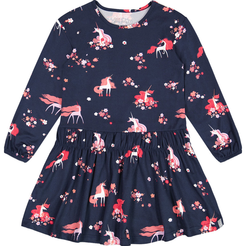 Long-sleeved printed brushed jersey dress - Big Girls