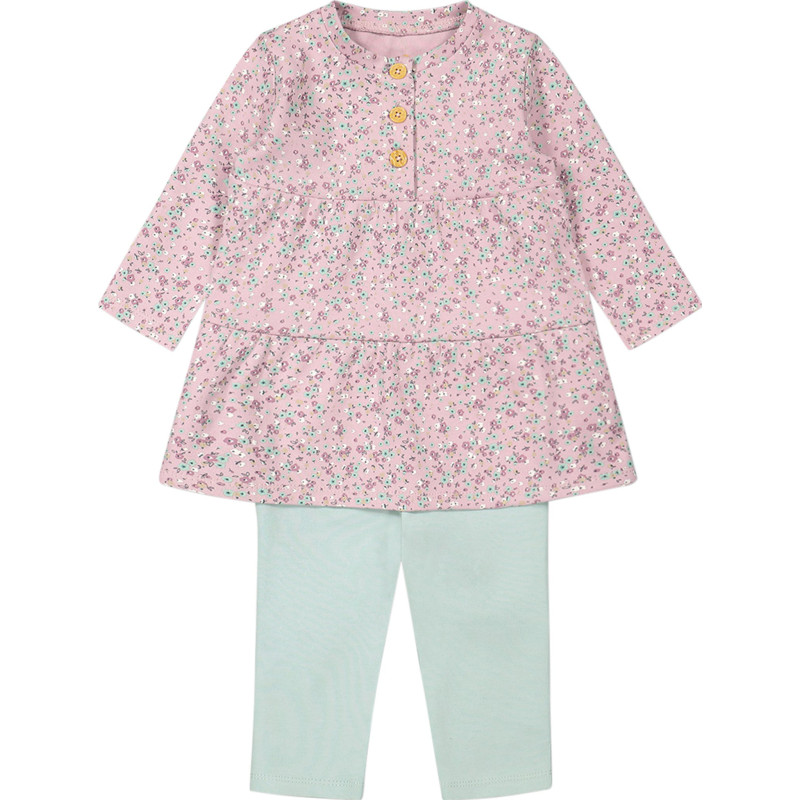 Long tunic and printed leggings set in organic cotton - Toddler Girls