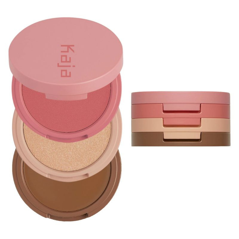 Trio of cream bronzer, powder blush and sculpting highlighter Bento for the face