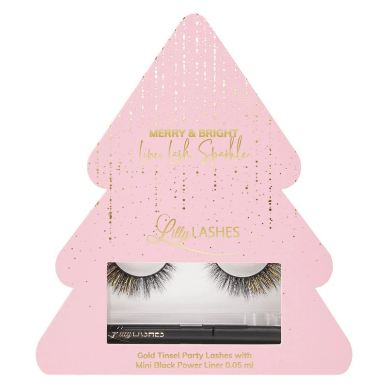 Gold Tinsel Party False Eyelashes Kit