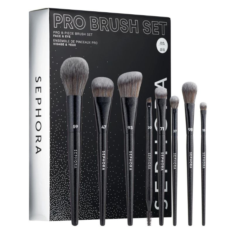 SEPHORA COLLECTION Ensemble de 8 pinceaux pour le visage et les yeux PRO