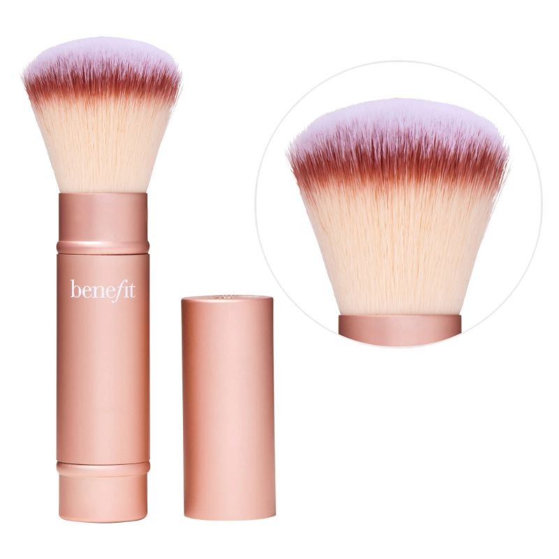 Versatile blush brush for powder blush, bronzer and highlighter