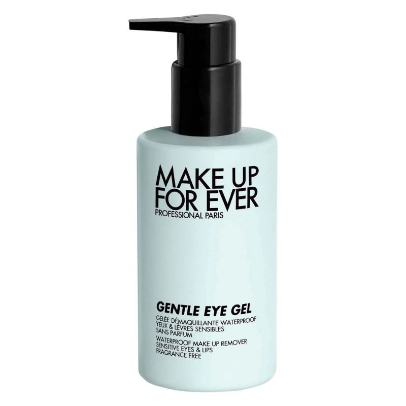 Gentle, water-repellent eye and lip makeup remover gel