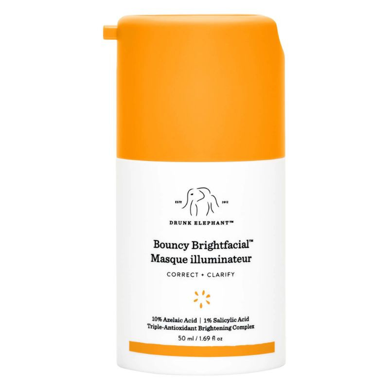 Drunk Elephant Masque illuminateur Bouncy Brightfacial avec 10 % d’acide azélaïque + 1 % d’acide salicylique