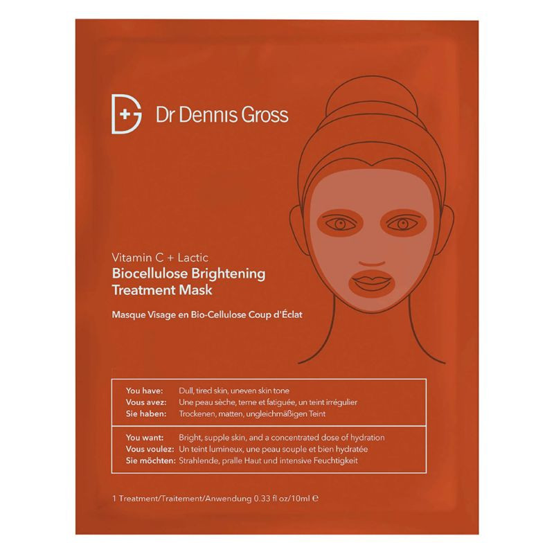 Dr. Dennis Gross Skincare Masque éclat en biocellulose à la vitamine C lactique