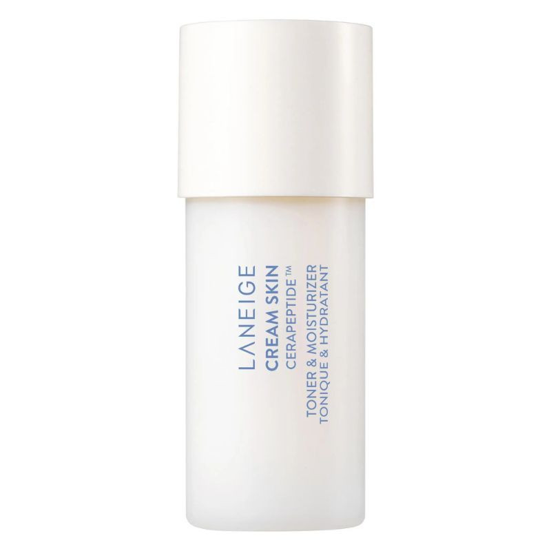 Mini refillable skin toning and moisturizing cream with ceramides and peptides