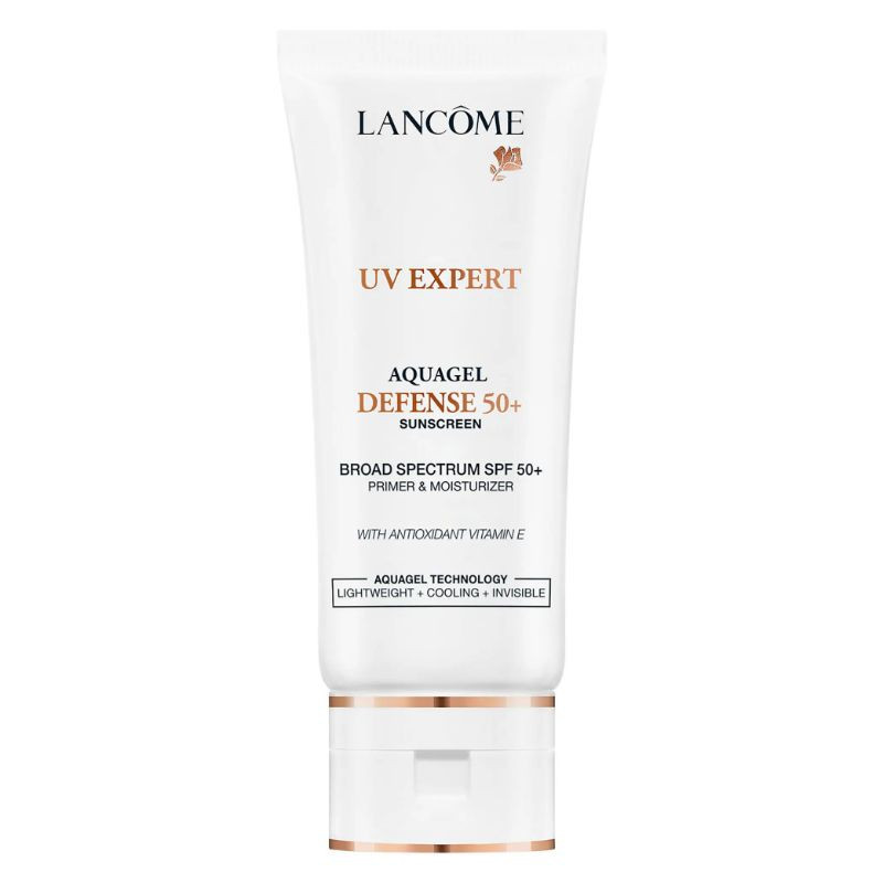 Lancôme Duo base et hydratant FPS 50, écran solaire UV Expert Aquagel Defense