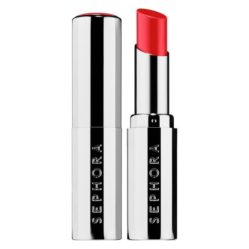 Long-lasting lacquered lipstick Red
