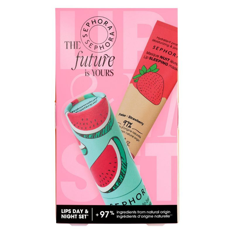 Day to Night Moisturizing Lip Set: Strawberries & Watermelon