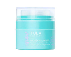 TULA Skincare Crème de nuit contour des yeux Recharge + Replenish Pro-Ferm™ avec bakuchiol et peptides