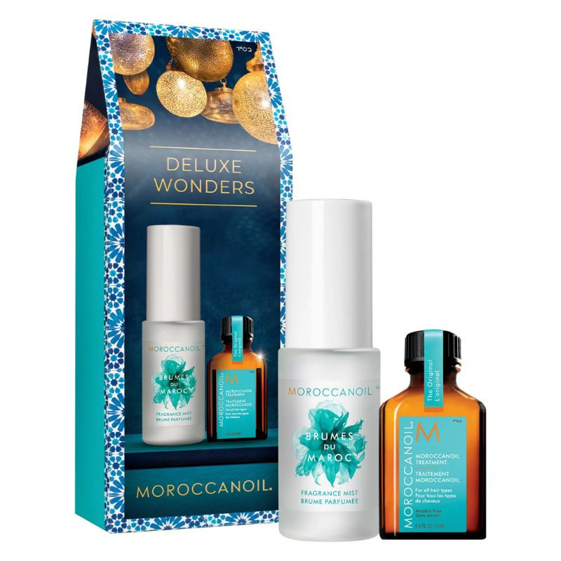 Moroccanoil Ensemble-cadeau huile pour cheveux et brume parfumée pour bas de Noël Deluxe Wonders