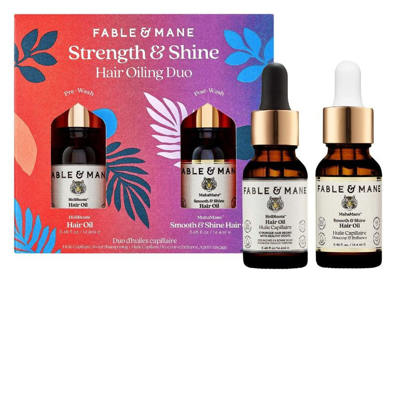 Fable & Mane Miniduo d’huiles pour les cheveux force et brillance