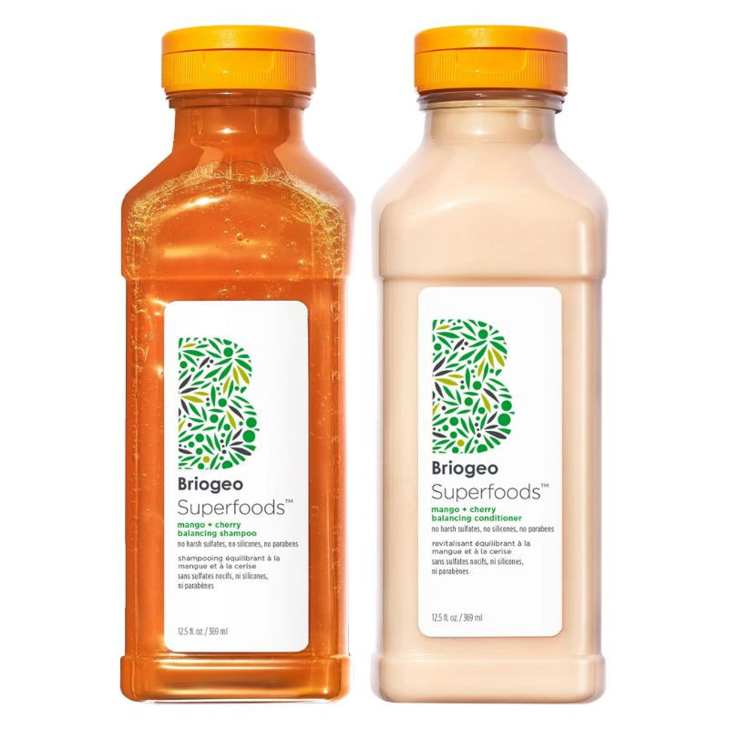 Briogeo Duo de shampooing + revitalisant Superfoods équilibrant à la mangue + à la cerise pour contrôler l’huile