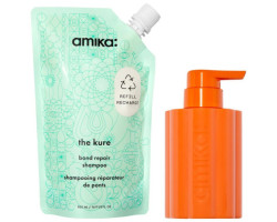 amika Ensemble bouteille de shampooing rechargeable et trousse Bond Repair de The Kure