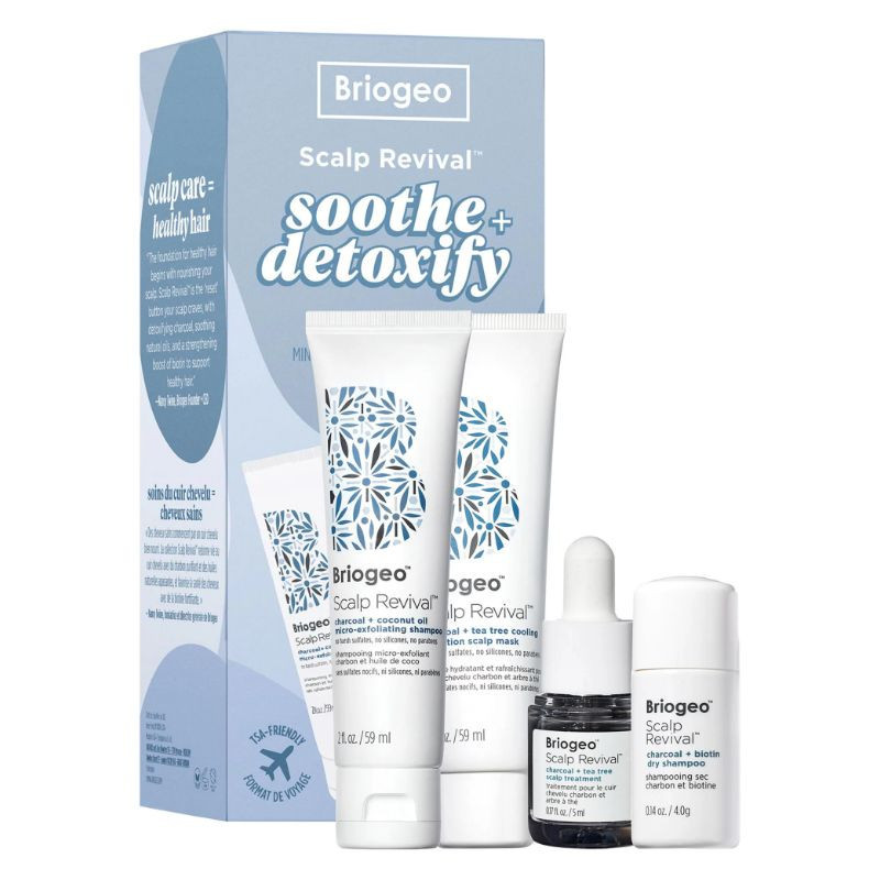 Briogeo Ensemble de voyage apaisant + détoxifiant Scalp Revival™ pour cuir chevelu sec, gras et qui démange